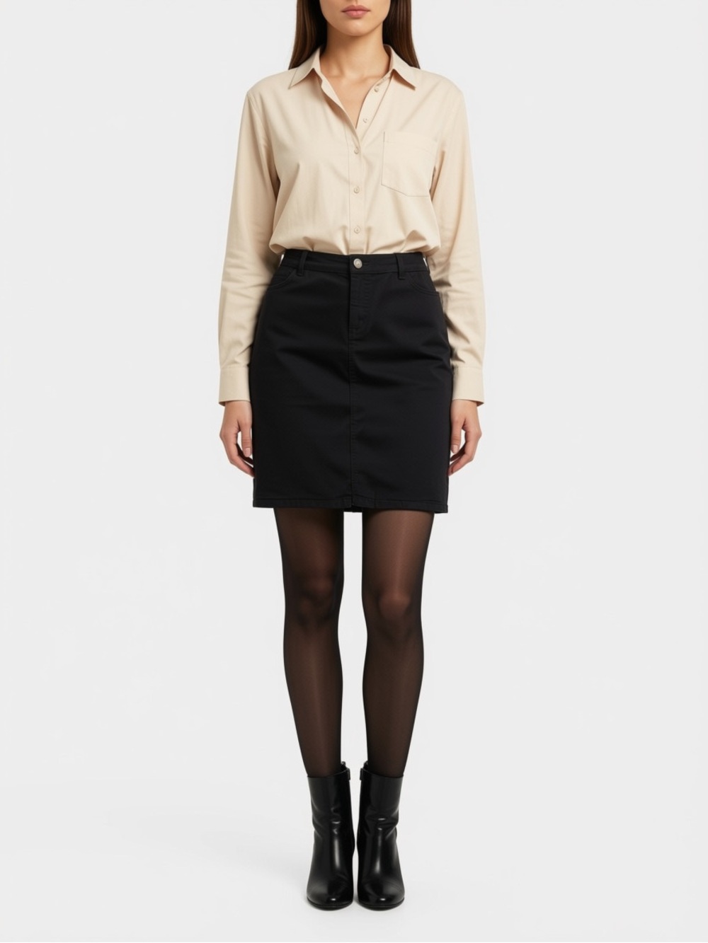 Reitmans Black Midi Soft Jean Skirt